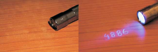 Фото - применение фонарика 12LED UV