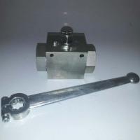 Блочный шаровый кран трехходовой DN20 G3/4 PN400 - фото №1