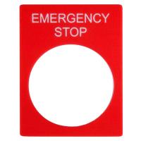 Табличка маркировочная EMERGENCY STOP прямоугольная - фото